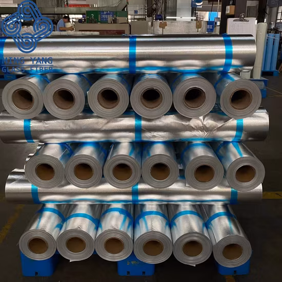 Thermal Insulation Flame Retardant Water Proof Air Duct Flexible Hose Heat Reflective Aluminum Foil Coated Glass Fiber